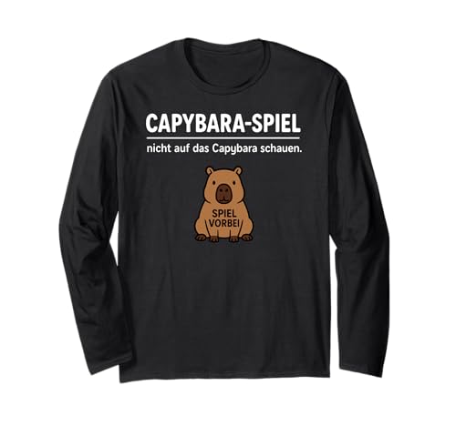 Funny Capybara Game Over Don't Look Animal Lover Boys Girls Langarmshirt von CapybaraAxis1