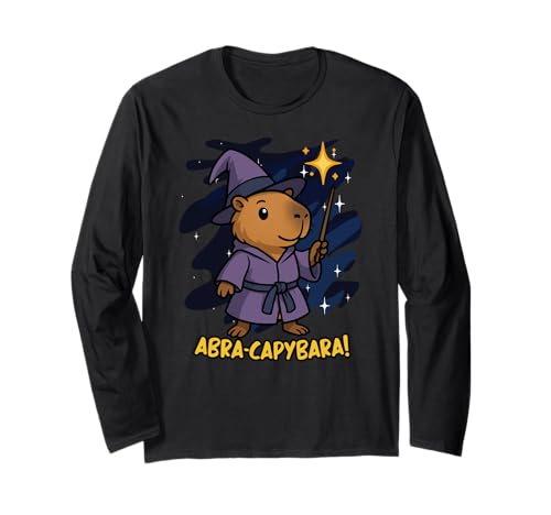 Lustiger Abra Capybara Tierliebhaber Zauberer Jungen Mädchen Kinder Langarmshirt von CapybaraAxis1