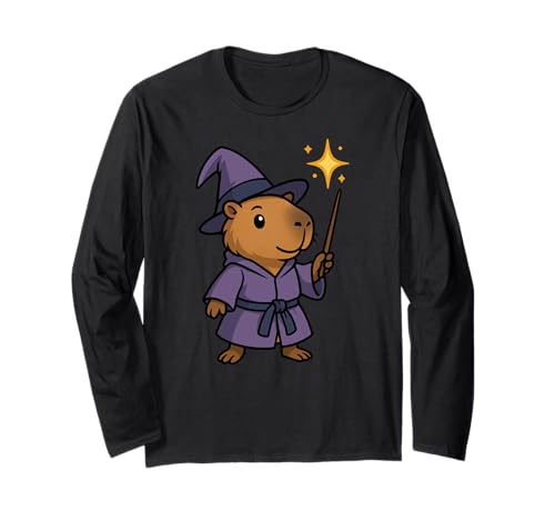 Lustiger Abra Capybara Tierliebhaber Zauberer Jungen Mädchen Kinder Langarmshirt von CapybaraAxis1