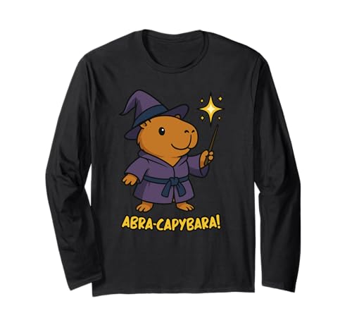 Lustiger Abra Capybara Zauberer Tierliebhaber Jungen Mädchen Kinder Langarmshirt von CapybaraAxis1