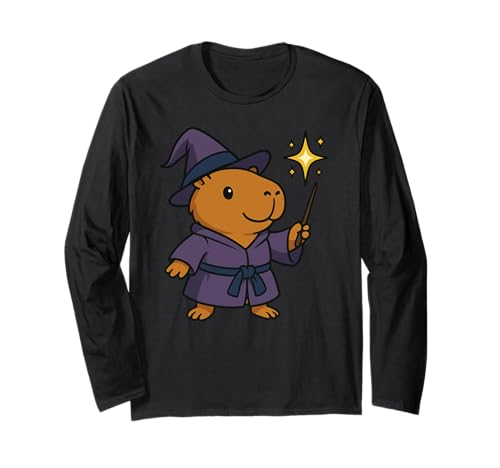 Lustiger Abra Capybara Zauberer Tierliebhaber Jungen Mädchen Kinder Langarmshirt von CapybaraAxis1