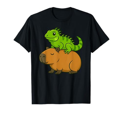 Lustiger Capybara Leguan Tierliebhaber Zoo Tag Jungen Mädchen Kinder T-Shirt von CapybaraAxis1