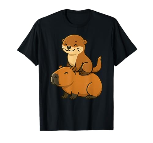 Lustiger Capybara Otter Tierliebhaber Zoo Tag Jungen Mädchen Kinder T-Shirt von CapybaraAxis1
