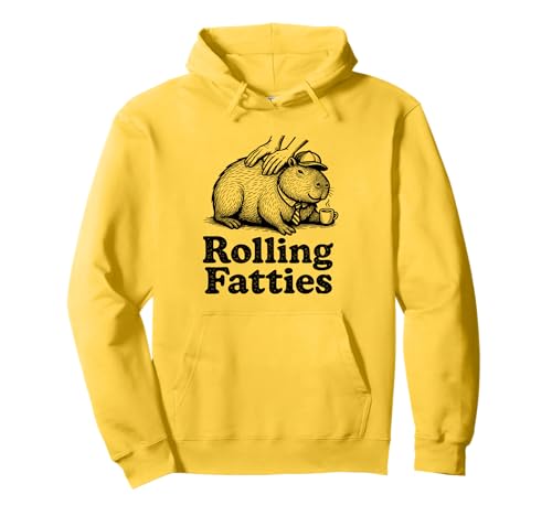 Lustiges Capybara-Tier-Kaffee-Rollfatties für Jungen und Mädchen Pullover Hoodie von CapybaraAxis1
