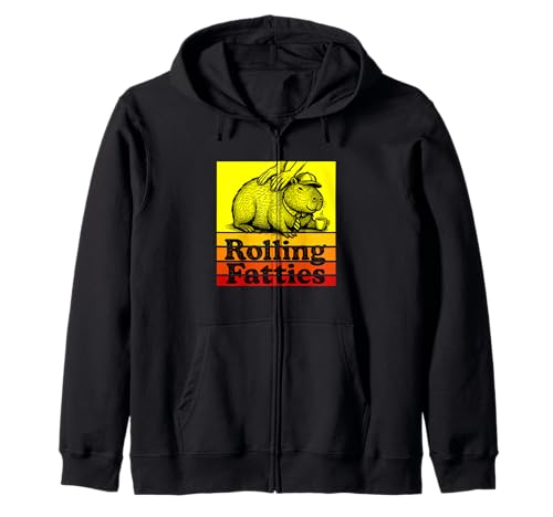 Lustiges Capybara-Tiertier Rolling Fatties Kaffee Jungen Mädchen Kinder Kapuzenjacke von CapybaraAxis1