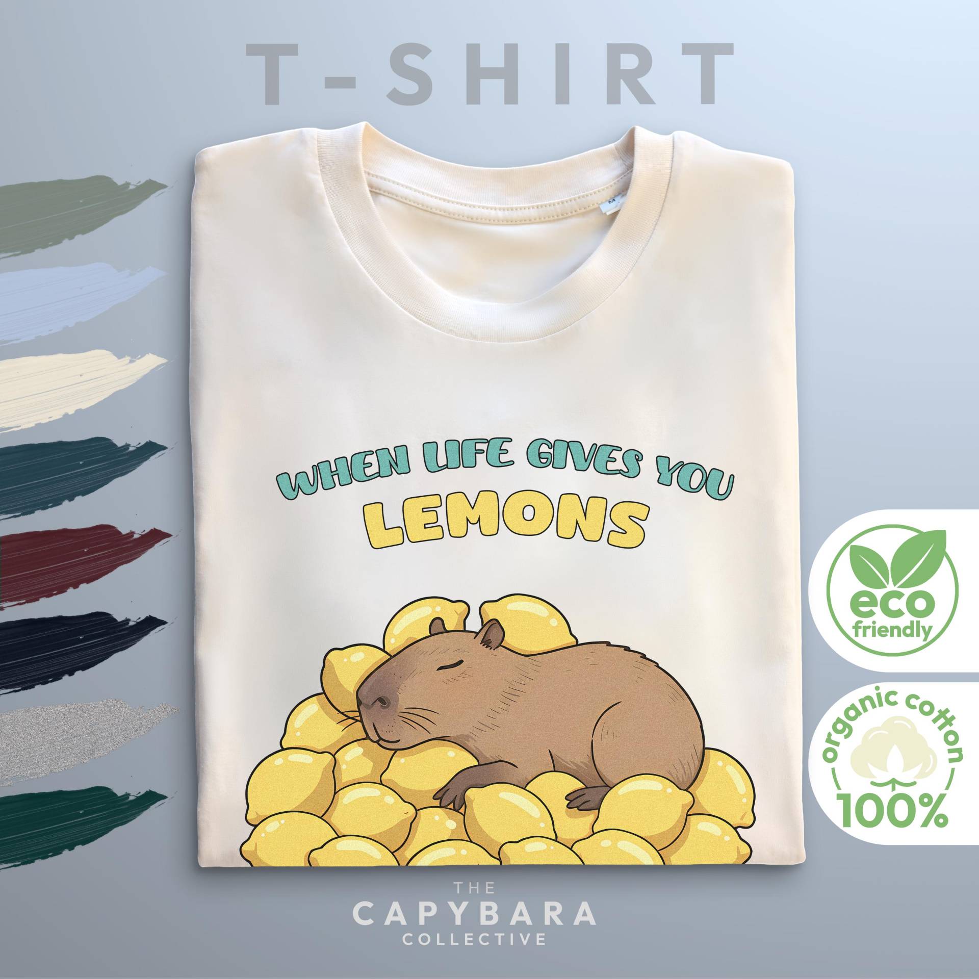 Capybara Bio T-Shrit | 100% Baumwolle T-Shirt Geschenk Für Tierfreunde Unisex-Schnitt Nachhaltig Und Vegan von CapybaraCollectiveDE