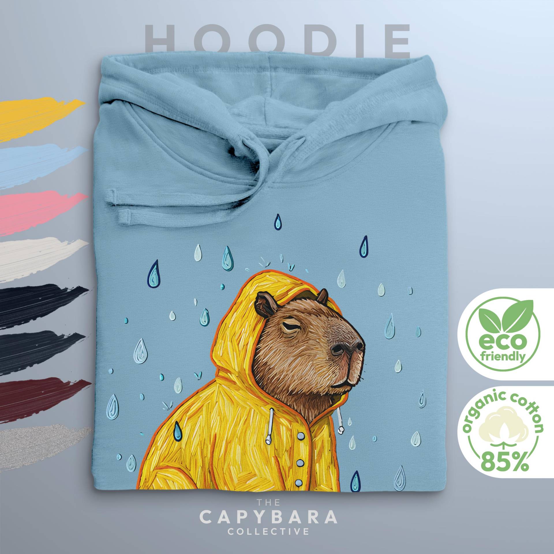 Capybara Hoodie 85% Bio-Baumwolle | Entspanntes Im Regenmantel Öko Pullover Für Sie & Ihn Nachhaltiges Geschenk Tierfreunde von CapybaraCollectiveDE