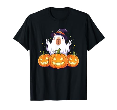 Lustiger Capypara Ghost Pumpkin Boo Halloween Kinder Herren Damen T-Shirt von Capypara Lovers Halloween Ghost Pumpkin Outfits