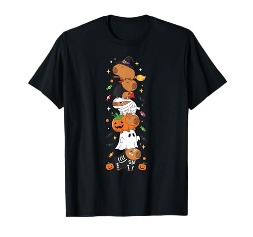Capypara Hexe Vampir Geist Halloween Kinder Herren Damen T-Shirt Capypara Hexe Vampir Geist Halloween Kinder Herren Damen T-Shirt von Capypara Lovers Halloween Skeleton Mummy Outfits