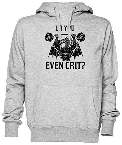 Ancient Swole'd Dragon - Do You Even Crit Grau Kapuzenpullover Sweatshirt Unisex Herren Damen Größe XL Grey Unisex Hoodie Size XL von Capzy