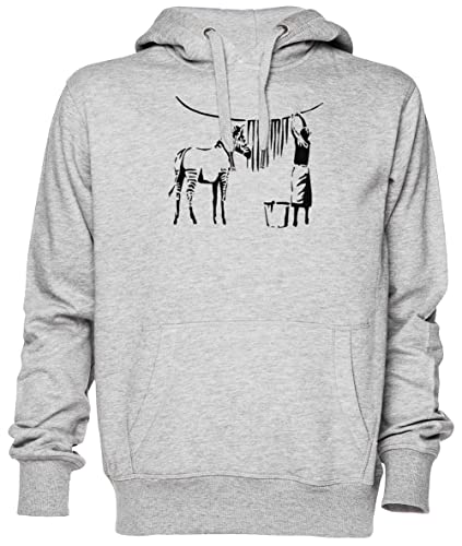 Capzy Banksy Zebra Grau Kapuzenpullover Sweatshirt Unisex Herren Damen Grey Unisex Hoodie von Capzy