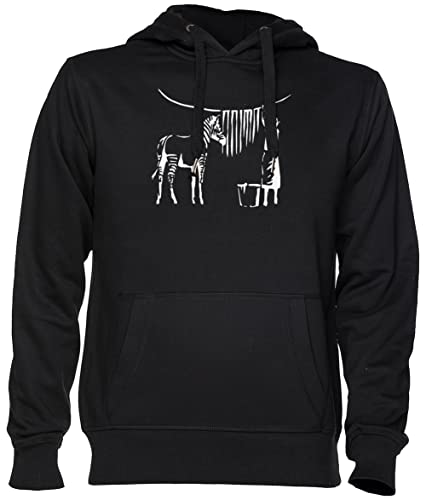 Capzy Banksy Zebra Schwarz Kapuzenpullover Sweatshirt Unisex Herren Damen Black Unisex Hoodie von Capzy