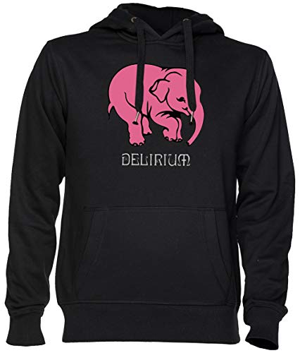 Capzy Delirium Elephant Schwarz Kapuzenpullover Sweatshirt Unisex Herren Damen Größe XL Black Unisex Hoodie Size XL von Capzy