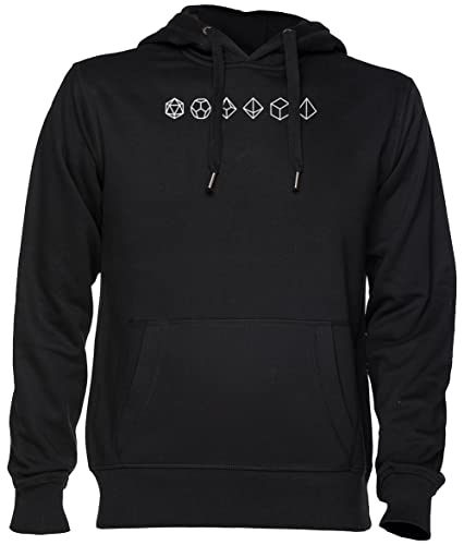 Capzy Dungeons and Dragons Dice Schwarz Kapuzenpullover Sweatshirt Unisex Herren Damen Black Unisex Hoodie von Capzy