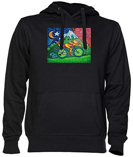 Capzy Fahrrad Tag Schwarz Kapuzenpullover Sweatshirt Unisex Herren Damen Größe L Black Unisex Hoodie Size L von Capzy