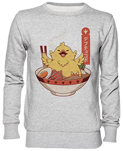 Capzy Fette Chocobo-Ramen Grau Jumper Sweatshirt Unisex Herren Damen Grey Unisex Jumper von Capzy