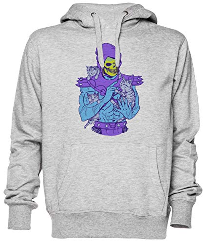 Capzy Skeletor Meister Meowniverse Grau Kapuzenpullover Sweatshirt Unisex Herren Damen Größe M Grey Unisex Hoodie Size M von Capzy