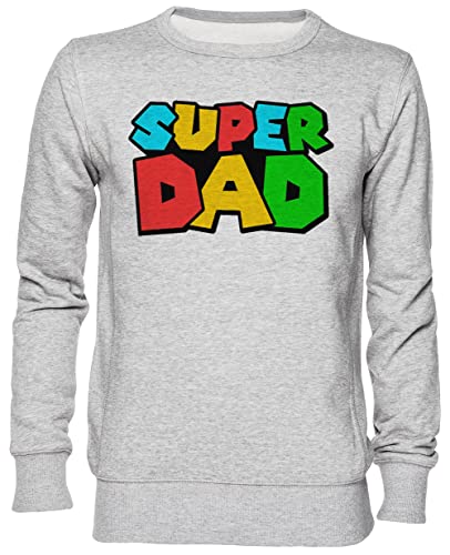 Capzy Super Dad Grau Jumper Sweatshirt Unisex Herren Damen Grey Unisex Jumper von Capzy