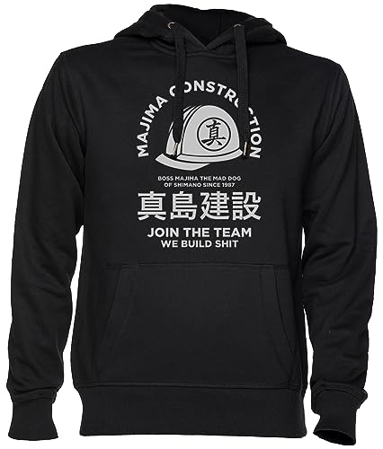 Capzy The Majima Construction Team Schwarz Kapuzenpullover Sweatshirt Unisex Herren Damen Black Unisex Hoodie von Capzy