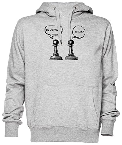 Chess Pawns - En Passant Grau Kapuzenpullover Sweatshirt Unisex Herren Damen Grey Unisex Hoodie von Capzy