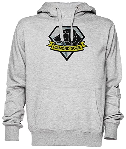 Metal Gear Solid Diamond Dogs Grau Kapuzenpullover Sweatshirt Unisex Herren Damen Größe L Grey Unisex Hoodie Size L von Capzy