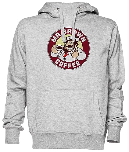 Mr. Brown Coffee Logo Grau Kapuzenpullover Sweatshirt Unisex Herren Damen Grey Unisex Hoodie von Capzy