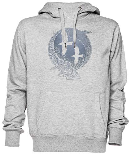 Odins Raben Grau Kapuzenpullover Sweatshirt Unisex Herren Damen Größe XS Grey Unisex Hoodie Size XS von Capzy