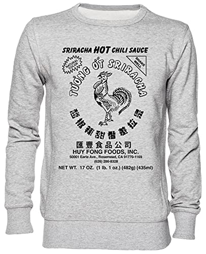 Sriracha Hot Chili Sauce Natural Color Grau Jumper Sweatshirt Unisex Herren Damen Größe L Grey Unisex Jumper Size L von Capzy