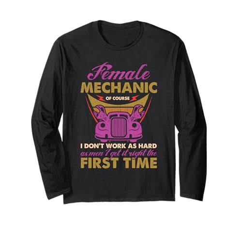 Auto Mechaniker Mädchen Auto Reparatur Lustig Weiblich Mechaniker Langarmshirt von Car Mechanic Gift Ideas