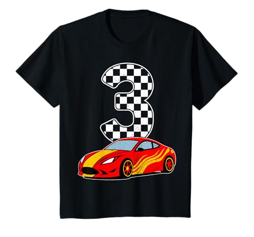 Rennwagen-Flagge, Rennauto, 3 Jahre, 3. Geburtstag, Party, Kinder T-Shirt Rennwagen-Flagge, Rennauto, 3 Jahre, 3. Geburtstag, Party, Kinder T-Shirt von Car Racing 3rd Birthday Gifts Co.