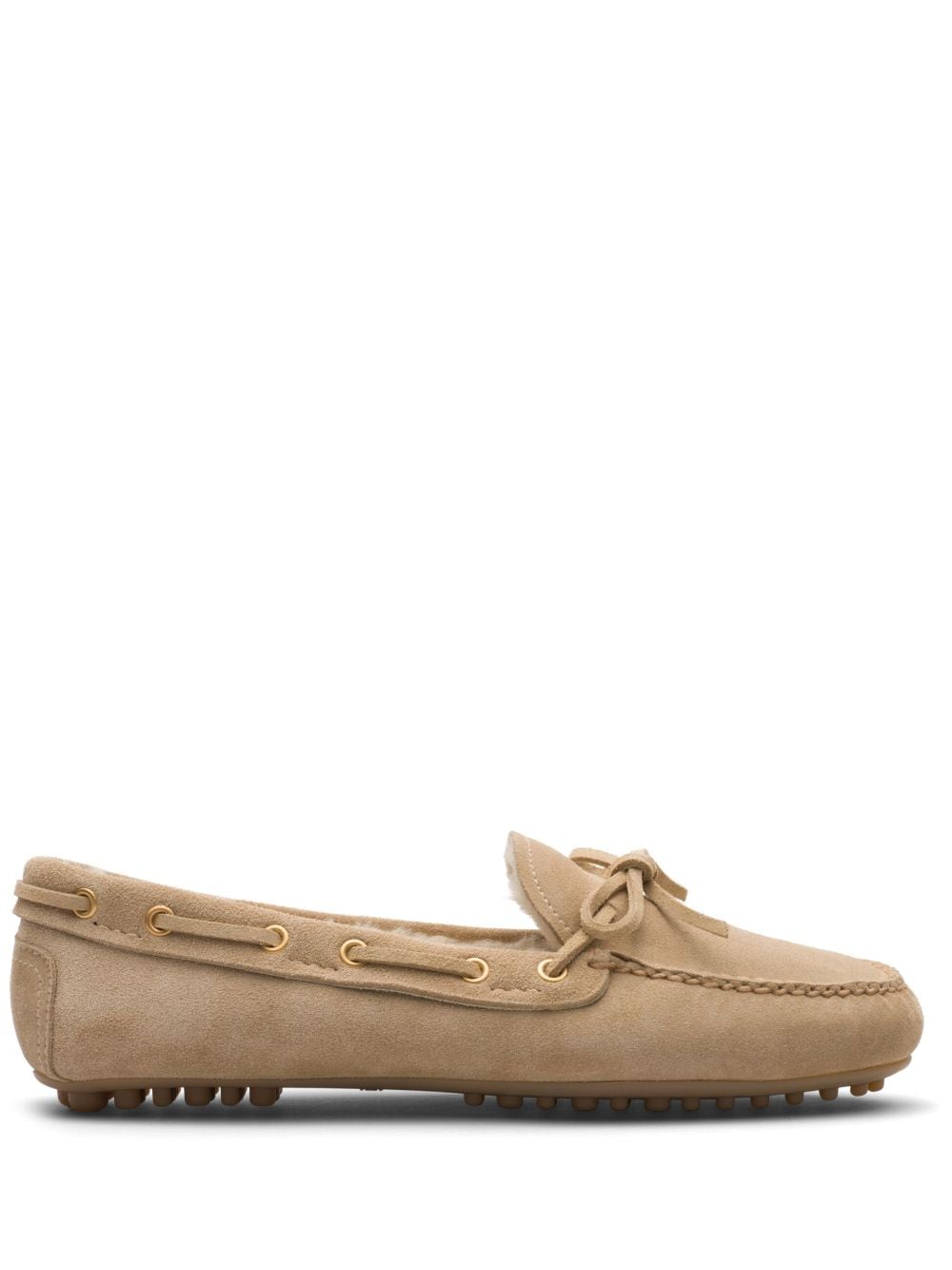 Car Shoe Loafer aus Wildleder - Nude von Car Shoe