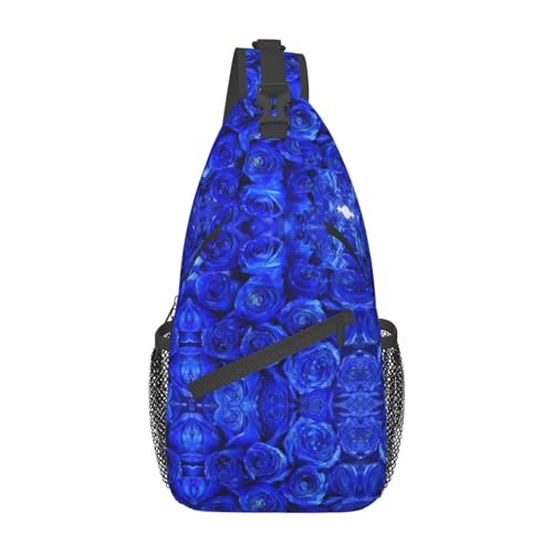 Blaue und goldene Quallenkreuz-Brusttasche, Mehrzweck-Tragetasche, hohe Haltbarkeit und Vielseitigkeit, blau/rosa, Einheitsgröße von CarXs