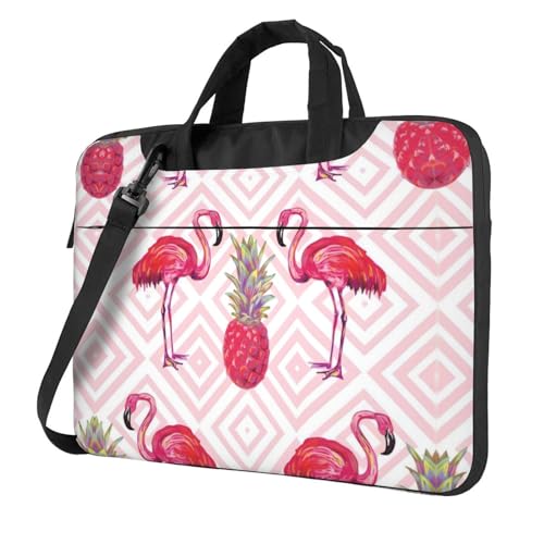 Cheerleader Multifunktionale Laptoptasche - Wasserdichte Arbeit Aktentasche Laptop Tasche - Ideal für Damen und Herren, Pink Flamingo Ananas, 14 inch von CarXs