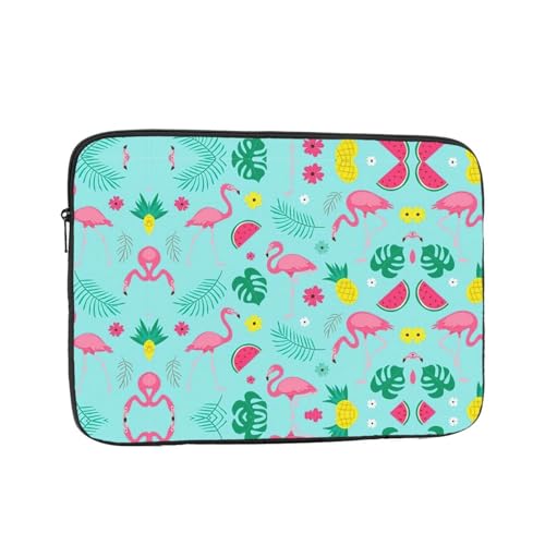 Flamingo Ice Cream Fruit Laptoptasche – schlanke Laptoptasche für 10-17 Zoll Geräte, ultra-schützende Laptop-Hülle Schultertasche von CarXs