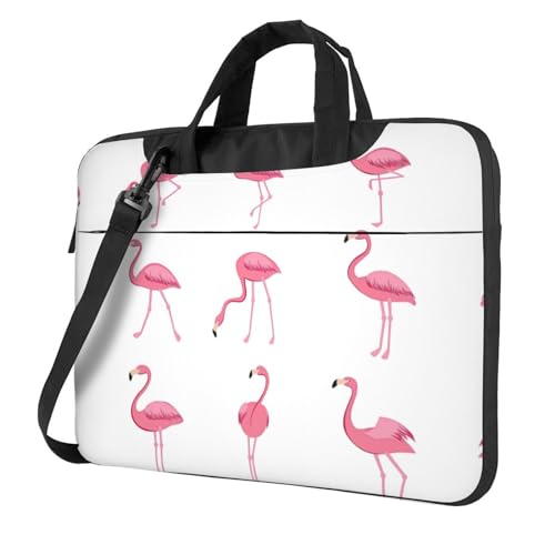Flamingos On White Multifunktionale Laptoptasche - Wasserdichte Arbeit Aktentasche Laptop Tasche - Ideal für Frauen und Männer von CarXs