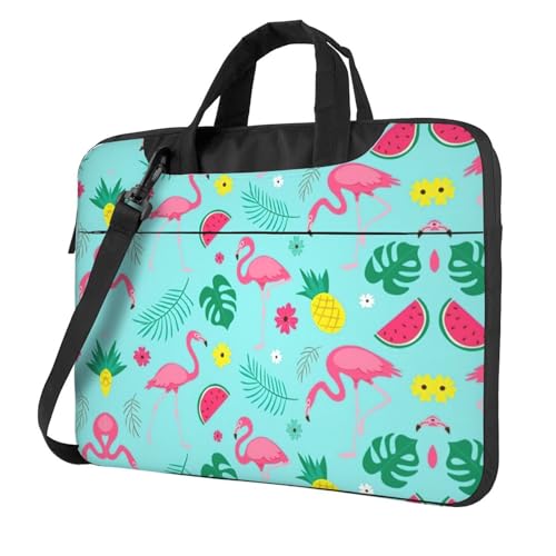 Fresh Succulents Multifunktionale Laptoptasche - Wasserdichte Arbeit Aktentasche Laptop Tasche - Ideal für Frauen und Männer, Flamingo Eis Obst, 15.6 inch von CarXs