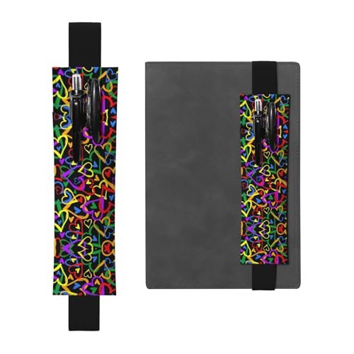 Gay Pride Rainbow vielseitiger verstellbarer Leder-Stifthalter Lesezeichen – perfektes Gummiband für Tagebücher von CarXs