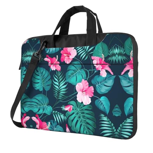 Kaktus Multifunktionale Laptoptasche - Wasserdichte Arbeit Aktentasche Laptop Tasche - Ideal für Damen und Herren, Hawaii Rosa Blume, 14 inch von CarXs