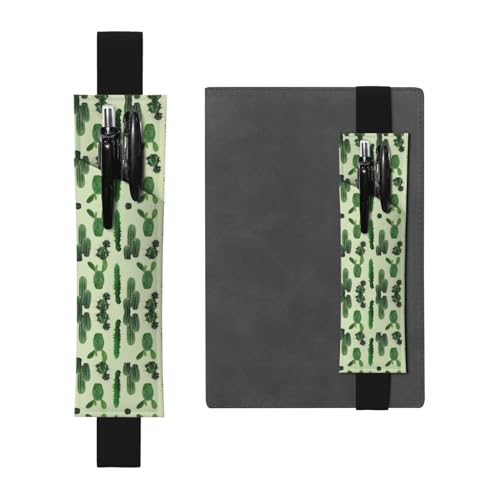 Kaktus Vielseitiger verstellbarer Leder-Stifthalter Lesezeichen – perfektes Gummiband Journals Sleeve Pouch von CarXs