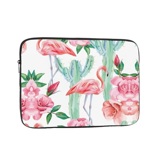 Laptoptasche mit Kaktus-Flamingo-Rosen-Blumen – schlanke Laptoptasche für 10-17 Zoll Geräte, ultra-schützende Laptop-Hülle Schultertasche von CarXs