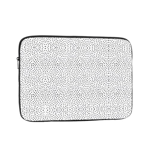 Laptoptasche mit schwarzen und weißen Streifen – schlanke Laptoptasche für 25,4-43,2 cm (10-17 Zoll) Geräte, ultra-schützende Laptop-Hülle Schultertasche, Schwarz-Weiß-Punkt, 17 inch von CarXs