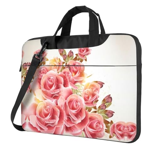 Multifunktionale Laptoptasche mit bunten Blumen und Totenköpfen, wasserdicht, ideal für Damen und Herren, blossom, 13 inch von CarXs