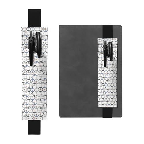 Niedlicher Pinguin, vielseitiger, verstellbarer Leder-Stifthalter, Lesezeichen, perfektes elastisches Band, Tagebuch-Hülle von CarXs