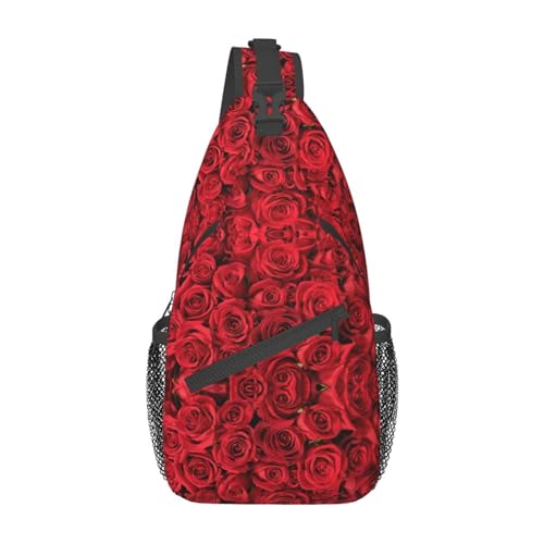 Red Rose Cross Brusttasche – Mehrzweck-Tragetasche – hohe Haltbarkeit und Vielseitigkeit, rote rose, Einheitsgröße von CarXs