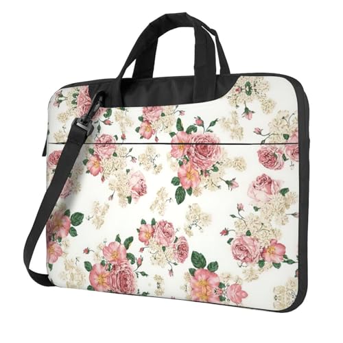 Rose Blume mit Blättern Multifunktionale Laptoptasche - Wasserdichte Arbeit Aktentasche Laptop Tasche - Ideal für Frauen und Männer von CarXs