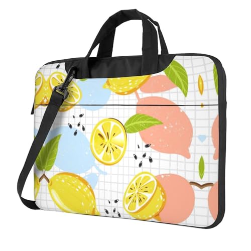 Schöne Sonnenblume Multifunktionale Laptoptasche - Wasserdichte Arbeit Aktentasche Laptop Tasche - Ideal für Frauen und Männer, Fruits Lemon, 14 inch von CarXs
