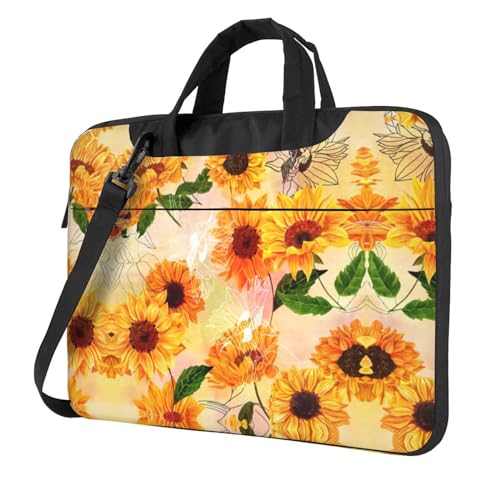 Schöne Sonnenblume Multifunktionale Laptoptasche - Wasserdichte Arbeit Aktentasche Laptop Tasche - Ideal für Frauen und Männer, Wunderschöne Sonnenblume, 15.6 inch von CarXs