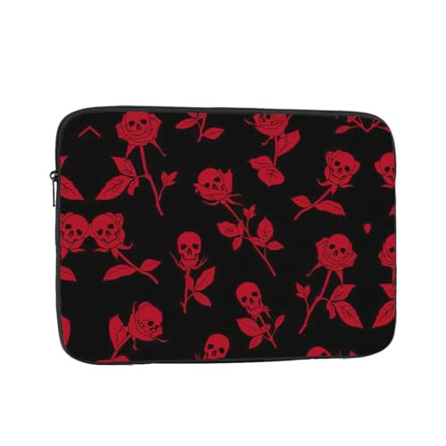 Skull Rose Laptoptasche - Schlanke Laptoptasche für 10-17 Zoll Geräte, Ultra-schützende Laptop-Hülle Schultertasche von CarXs