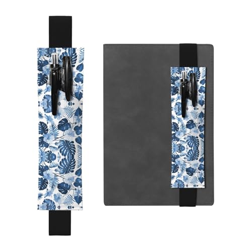 Stiftehalter aus Leder, Motiv: Blaue Blume, vielseitig, verstellbar, perfektes Gummiband von CarXs