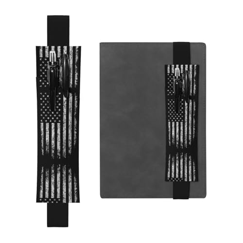 Verstellbarer Stifthalter aus Leder mit amerikanischem Camouflage-Muster – abnehmbare Hülle für Tagebücher und Handplaner von CarXs